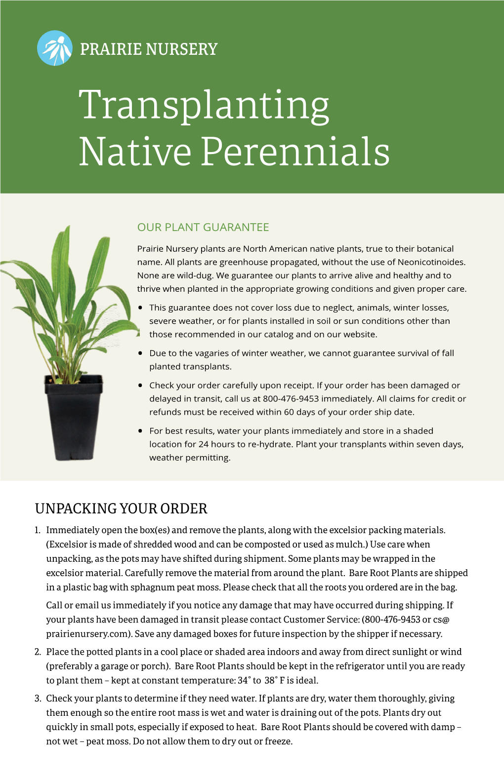 Transplanting Native Perennials Blue: 52 0 8 0 Green: 50 0 95 25 Portada Text : Book