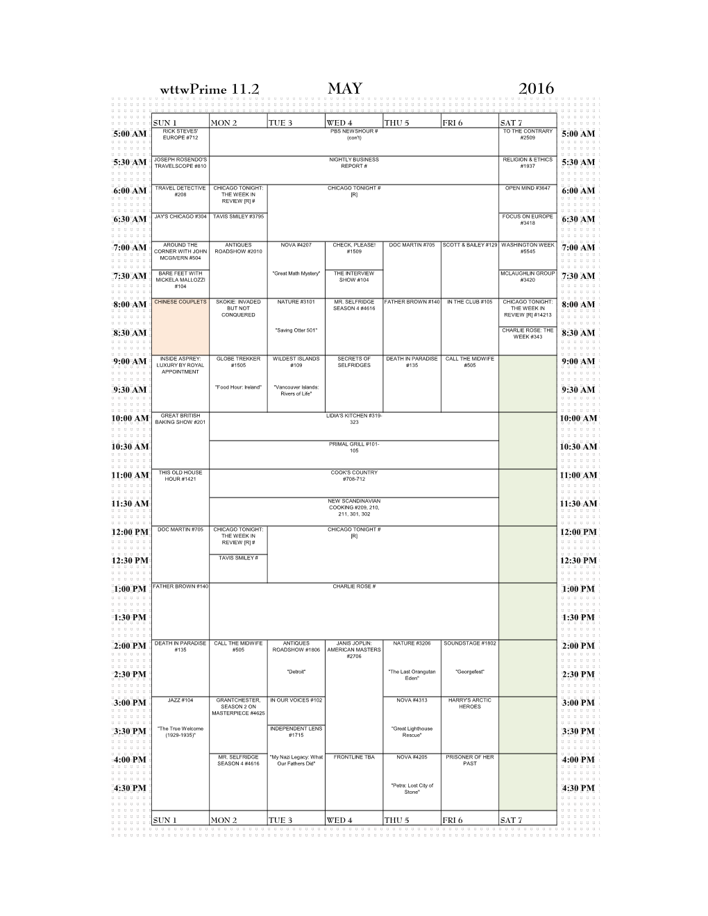 May Prime 2016 WTTW11.2 Grids.Xlsx