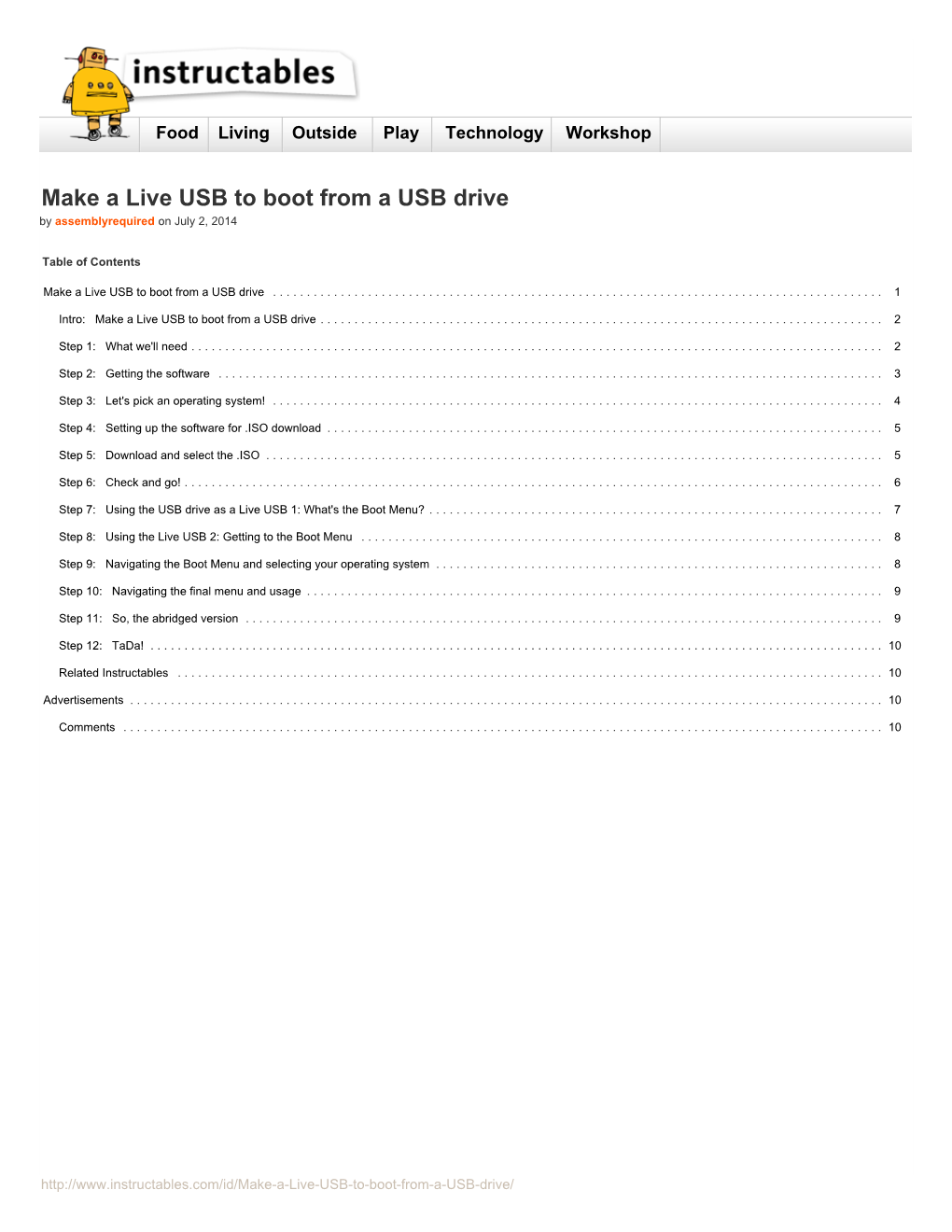 Make a Live USB to Boot from a USB Drive by Assemblyrequired on July 2, 2014