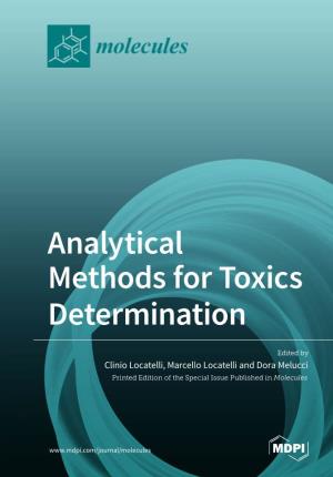 Analytical Methods for Toxics Determination • Clinio Locatelli, Marcello Locatelli and Dora Melucci Analytical Methods for Toxics Determination