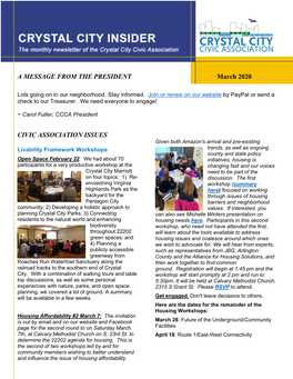 Crystal City Insider: March 2020 Page 1 of 11
