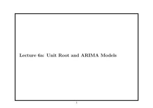 Lecture 6A: Unit Root and ARIMA Models
