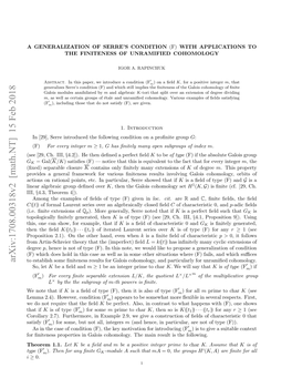 Arxiv:1708.00318V2 [Math.NT] 15 Feb 2018 G Se[9 H III, Ch