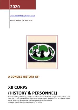 XII Corps History & Personnel