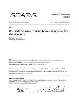 Localizing Japanese Video Games for a Globalizing World