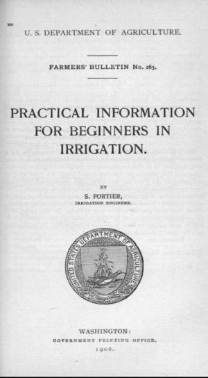 Practical Information for Beginners in Irrigation