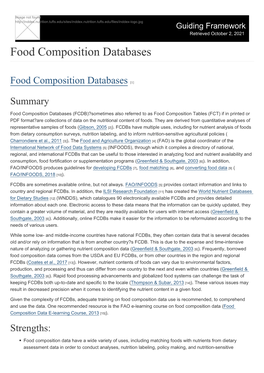 Food Composition Databases