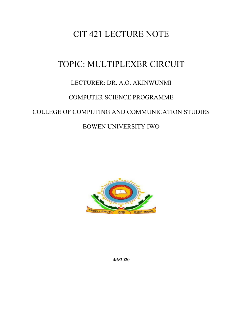 Multiplexer Circuit