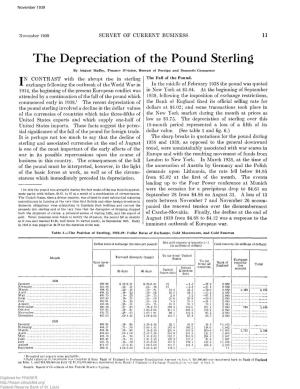 Depreciation of the Pound Sterling