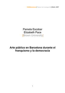 Arte Público En Barcelona Durante El Franquismo Y La Democracia