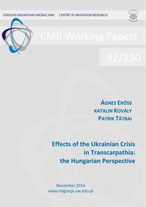 Effects of Ukrainian Crisis in Transcarpathia: the Hungarian