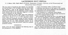 Lactiferous Duct Fistula C