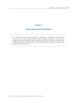 Chapter 1 School Education in Luxembourg