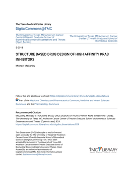 Structure Based Drug Design of High Affinity Kras Inhibitors