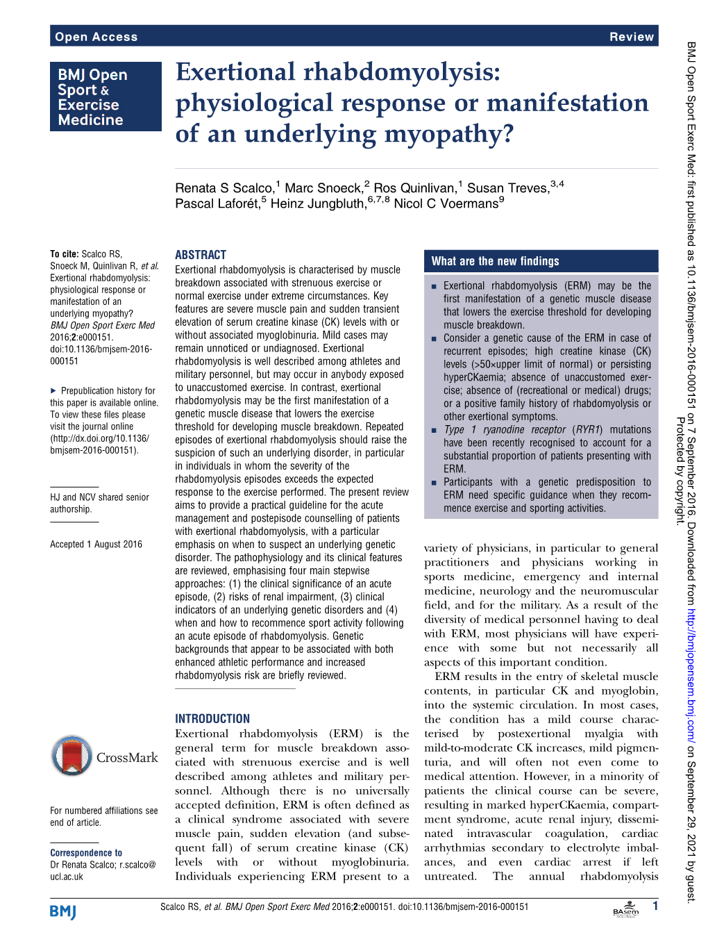 Exertional Rhabdomyolysis: Physiological Response Or Manifestation of an Underlying Myopathy?