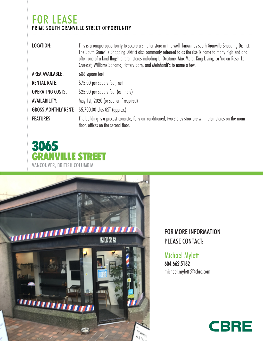 For Lease Prime South Granville Street Opportunity