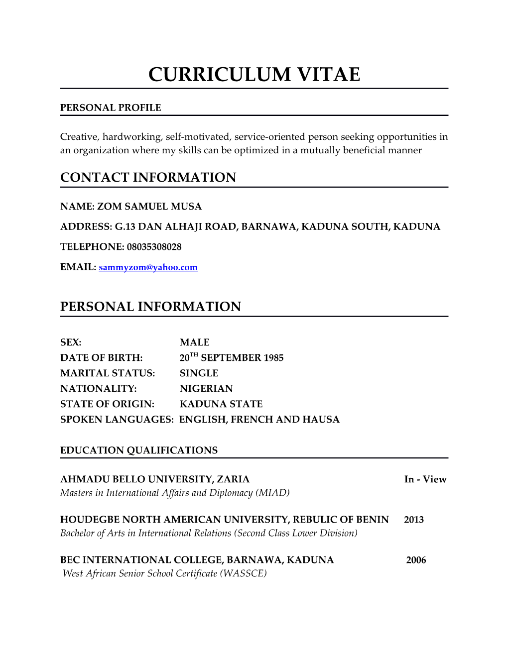 Curriculum Vitae s475