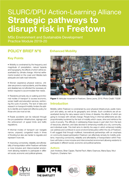 Strategic Pathways to Disrupt Risk in Freetown Msc Environment and Sustainable Development Practice Module 2019-20