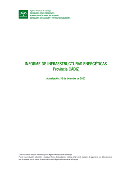 Informe De Infraestructuras Energéticas De Cádiz
