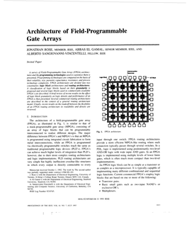 Architecture of Field-Programmable Gate Arrays