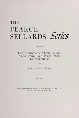 PEARCE-SELLARDS Series NUMBER 17 Early Tertiary