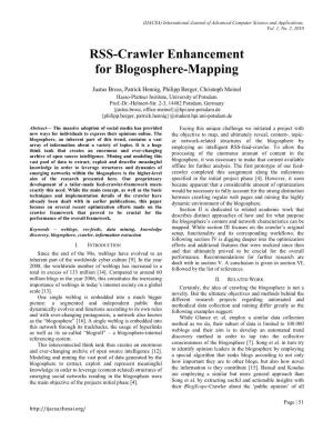 RSS-Crawler Enhancement for Blogosphere-Mapping