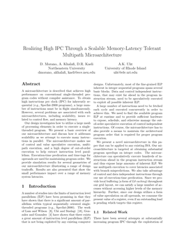 Realizing High IPC Through a Scalable Memory-Latency Tolerant Multipath Microarchitecture