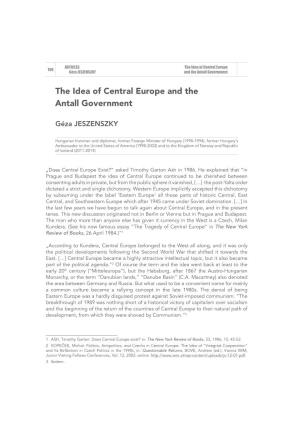 The Idea of Central Europe and the Antall Government