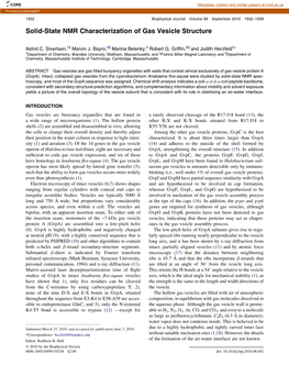 Solid-State NMR Characterization of Gas Vesicle Structure