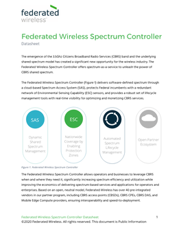 Federated Wireless Spectrum Controller Datasheet
