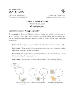 Grade 6 Math Circles Cryptography Introduction to Cryptography