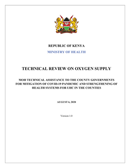 Technical Review on Oxygen Supply