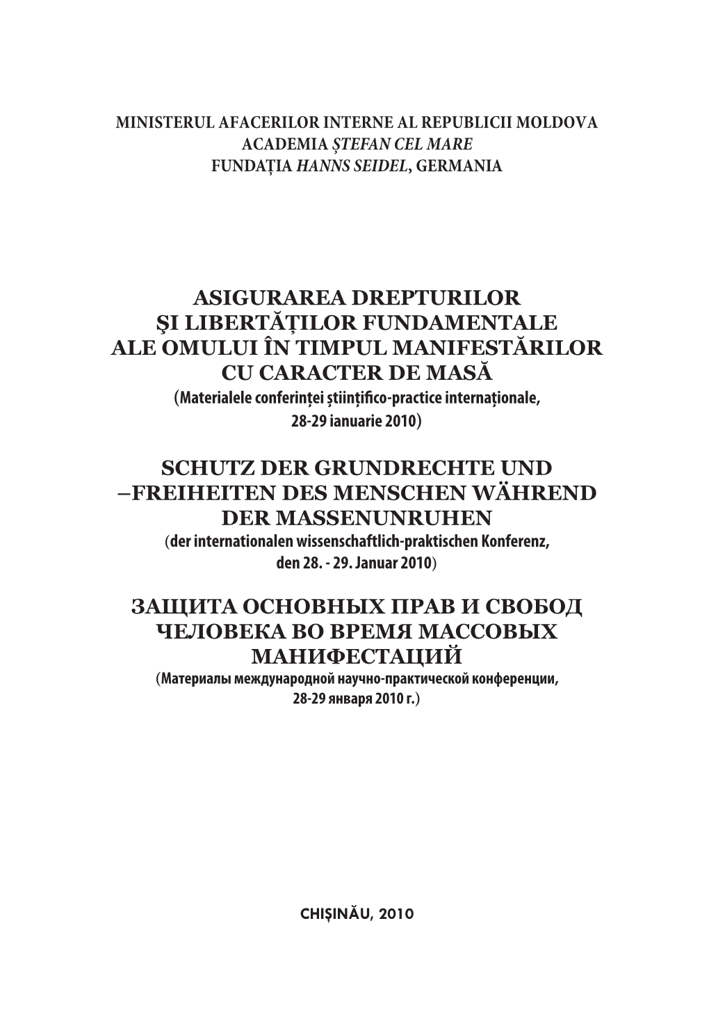 Asigurarea Drepturilor Şi Libertăţilor Fundamentale