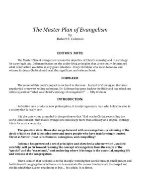 The Master Plan of Evangelism by Robert E