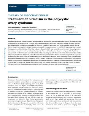 Treatment of Hirsutism in the Polycystic Ovary Syndrome