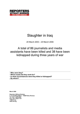 Slaughter in Iraq