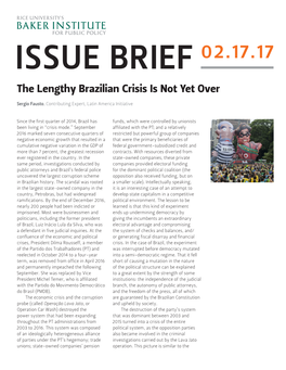 The Lengthy Brazilian Crisis Is Not Yet Over