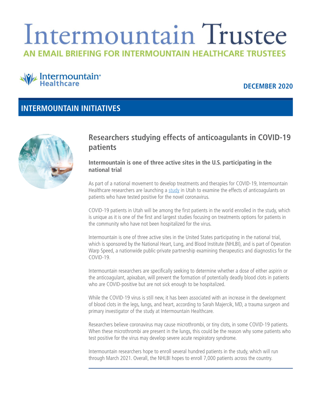 December 2020 Intermountain Trustee
