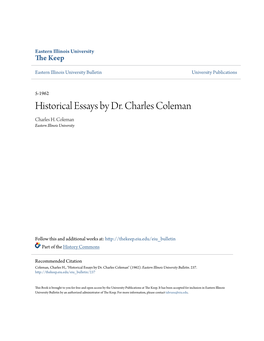 Historical Essays by Dr. Charles Coleman Charles H
