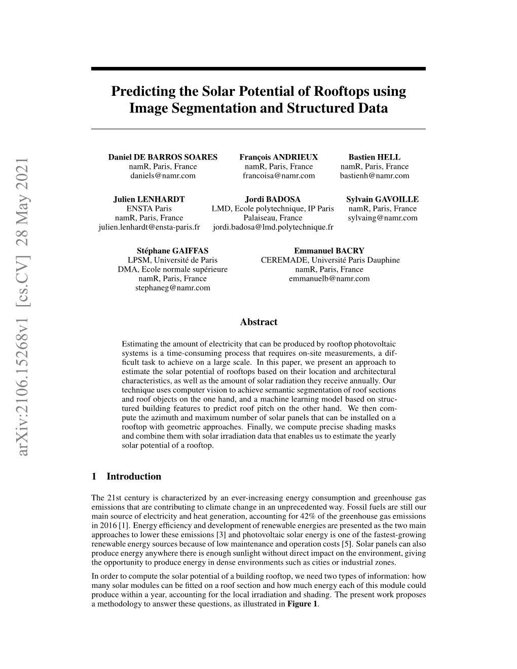 Predicting the Solar Potential of Rooftops Using Image