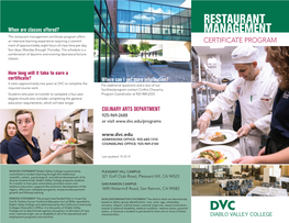 Restaurant Management Brochure