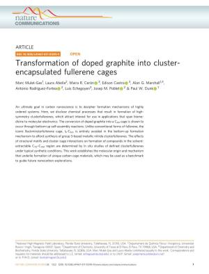 Transformation of Doped Graphite Into Cluster- Encapsulated Fullerene Cages