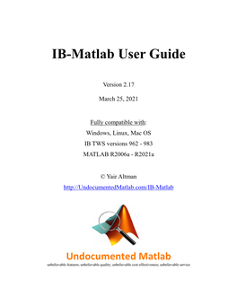IB-Matlab User Guide