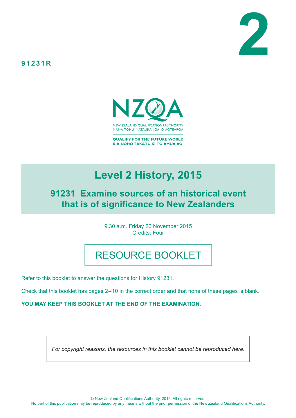 Level 2 History (91231) 2015