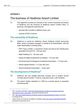 The Business of Heathrow Airport Limited