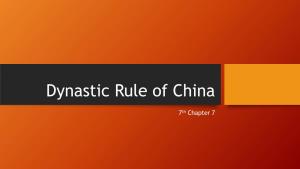 Dynastic Rule of China