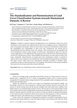 The Standardization and Harmonization of Land Cover Classification Systems Towards Harmonized Datasets: a Review
