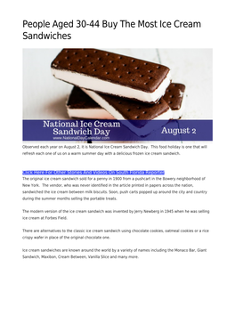 People Aged 30-44 Buy the Most Ice Cream Sandwiches