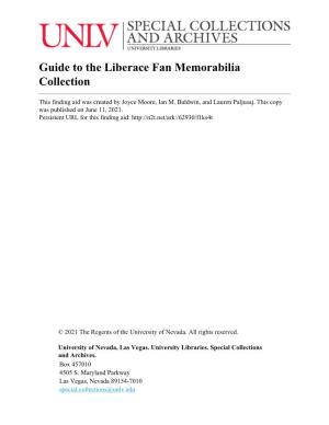 Guide to the Liberace Fan Memorabilia Collection