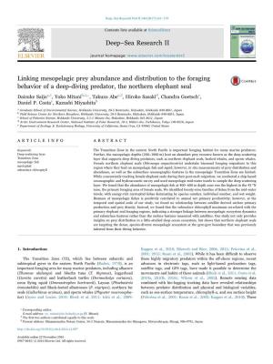 Linking Mesopelagic Prey Abundance and Distribution to the Foraging
